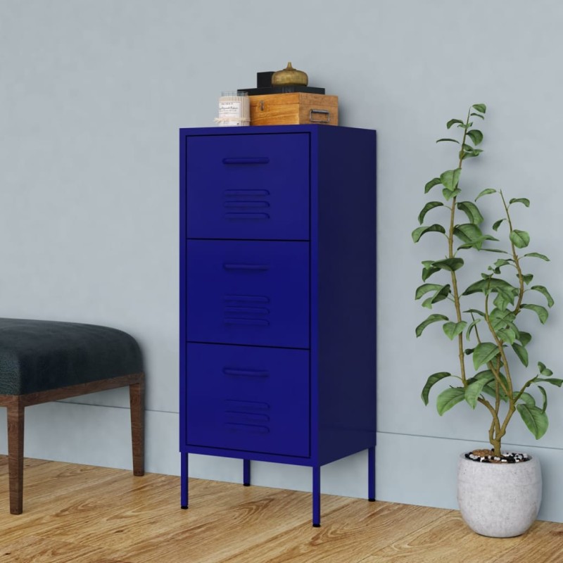 vidaXL Armadietto Blu Marino 42,5x35x101,5 cm in Acciaio vidaXL Armadietto Blu Marino 42,5x35x101,5 cm in Acciaio