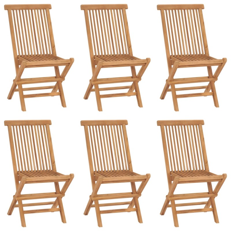 vidaXL Sedie da Giardino Pieghevoli 6 pz in Legno Massello di Teak vidaXL Sedie da Giardino Pieghevoli 6 pz in Legno Massello di Teak