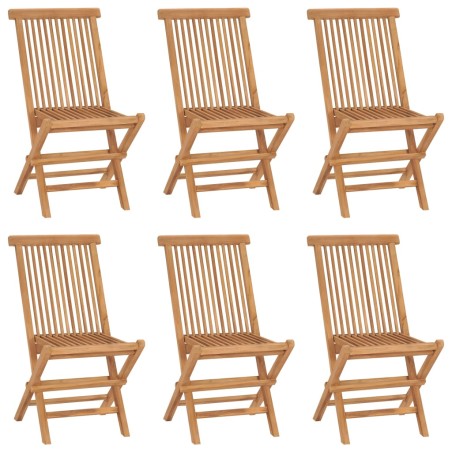 vidaXL Sedie da Giardino Pieghevoli 6 pz in Legno Massello di Teak