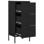 vidaXL Armadietto Nero 42,5x35x101,5 cm in Acciaio