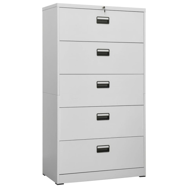 vidaXL Armadio Classificatore Grigio Chiaro 90x46x164 cm in Acciaio vidaXL Armadio Classificatore Grigio Chiaro 90x46x164 cm in Acciaio