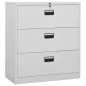 vidaXL Armadio Classificatore Grigio Chiaro 90x46x103 cm in Acciaio vidaXL Armadio Classificatore Grigio Chiaro 90x46x103 cm in Acciaio