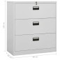 vidaXL Armadio Classificatore Grigio Chiaro 90x46x103 cm in Acciaio vidaXL Armadio Classificatore Grigio Chiaro 90x46x103 cm in Acciaio