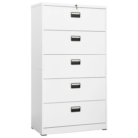 vidaXL Armadio Classificatore Bianco 90x46x164 cm in Acciaio