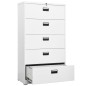 vidaXL Armadio Classificatore Bianco 90x46x164 cm in Acciaio