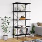 vidaXL Scaffale con 5 Mensole Nero 80x40x163 cm vidaXL Scaffale con 5 Mensole Nero 80x40x163 cm
