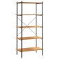 vidaXL Scaffale con 5 Mensole Nero e Rovere 80x40x163 cm