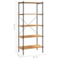 vidaXL Scaffale con 5 Mensole Nero e Rovere 80x40x163 cm