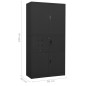 vidaXL Armadio per Ufficio Antracite 90x40x180 cm in Acciaio