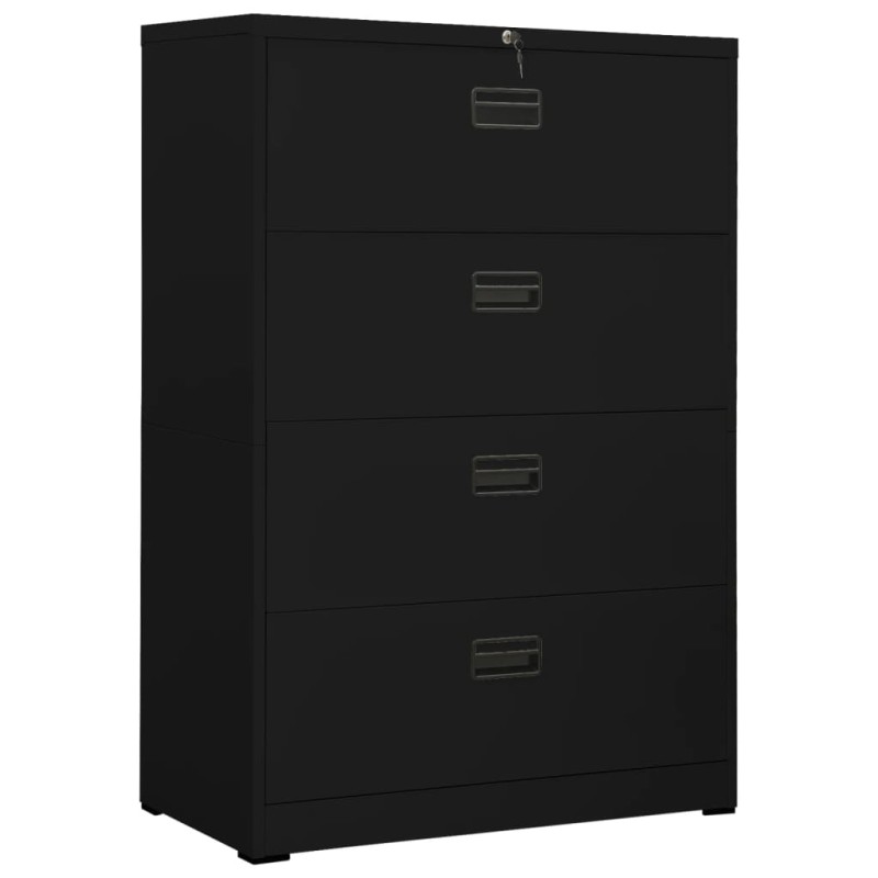vidaXL Armadio Classificatore Nero 90x46x164 cm in Acciaio vidaXL Armadio Classificatore Nero 90x46x164 cm in Acciaio