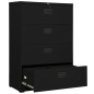 vidaXL Armadio Classificatore Nero 90x46x164 cm in Acciaio vidaXL Armadio Classificatore Nero 90x46x164 cm in Acciaio