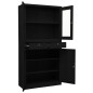 vidaXL Armadio per Ufficio Nero 90x40x180 cm in Acciaio e Vetro vidaXL Armadio per Ufficio Nero 90x40x180 cm in Acciaio e Vetro