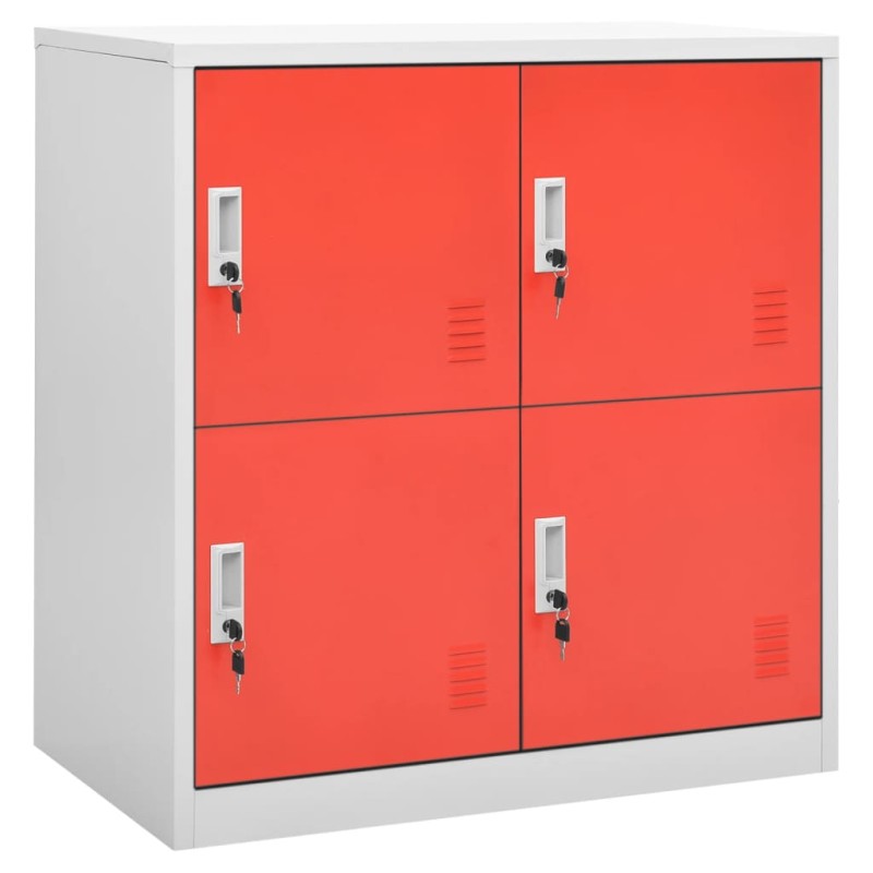 vidaXL Armadietto a Chiave Grigio Chiaro e Rosso 90x45x92,5 cm Acciaio vidaXL Armadietto a Chiave Grigio Chiaro e Rosso 90x45x92,5 cm Acciaio