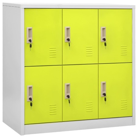 vidaXL Armadietto a Chiave Grigio Chiaro e Verde 90x45x92,5 cm Acciaio