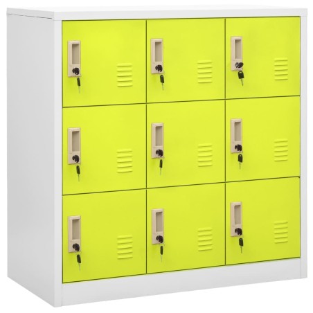 vidaXL Armadietto a Chiave Grigio Chiaro e Verde 90x45x92,5 cm Acciaio