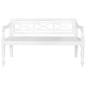 vidaXL Panca Batavia 123 cm in Legno Massello di Mogano Bianco