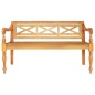 vidaXL Panca Batavia 123 cm in Legno Massello di Mogano Marrone Chiaro