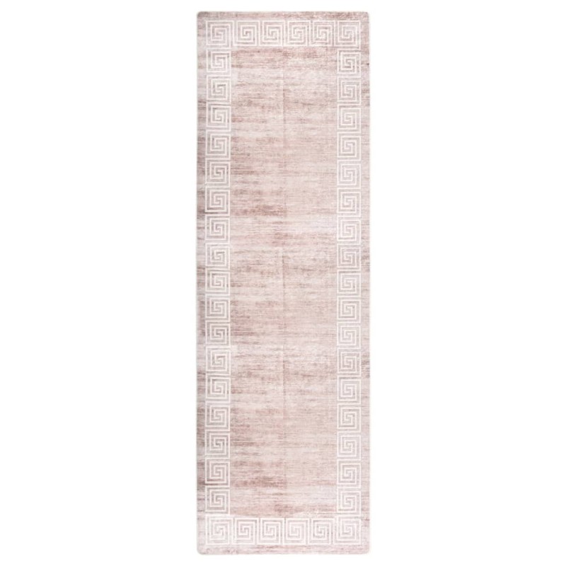 vidaXL Tappeto Lavabile 80x300 cm Beige Antiscivolo vidaXL Tappeto Lavabile 80x300 cm Beige Antiscivolo