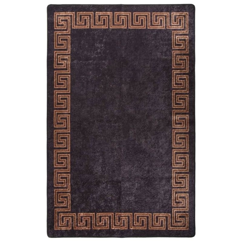 vidaXL Tappeto Lavabile 80x150 cm Nero e Oro Antiscivolo vidaXL Tappeto Lavabile 80x150 cm Nero e Oro Antiscivolo