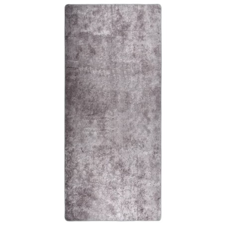 vidaXL Tappeto Lavabile 80x300 cm Grigio Antiscivolo