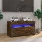 Mobile Porta TV con Luci LED Rovere Fumo 75x35x40 cm Mobile Porta TV con Luci LED Rovere Fumo 75x35x40 cm