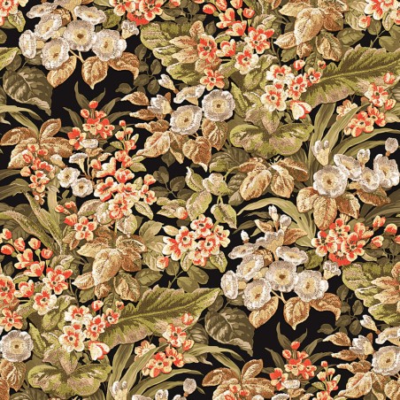 DUTCH WALLCOVERINGS Carta da Parati Floreale Nera