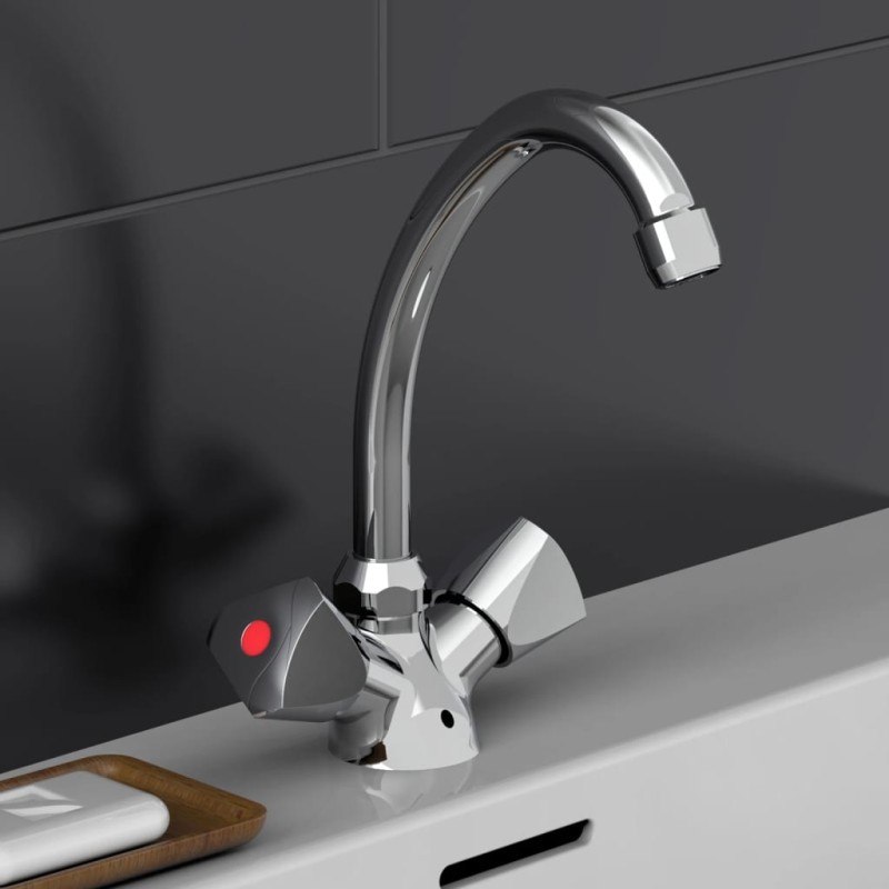 SCHÜTTE Miscelatore per Lavabo con 2 Maniglie SAVINO Cromato SCHÜTTE Miscelatore per Lavabo con 2 Maniglie SAVINO Cromato