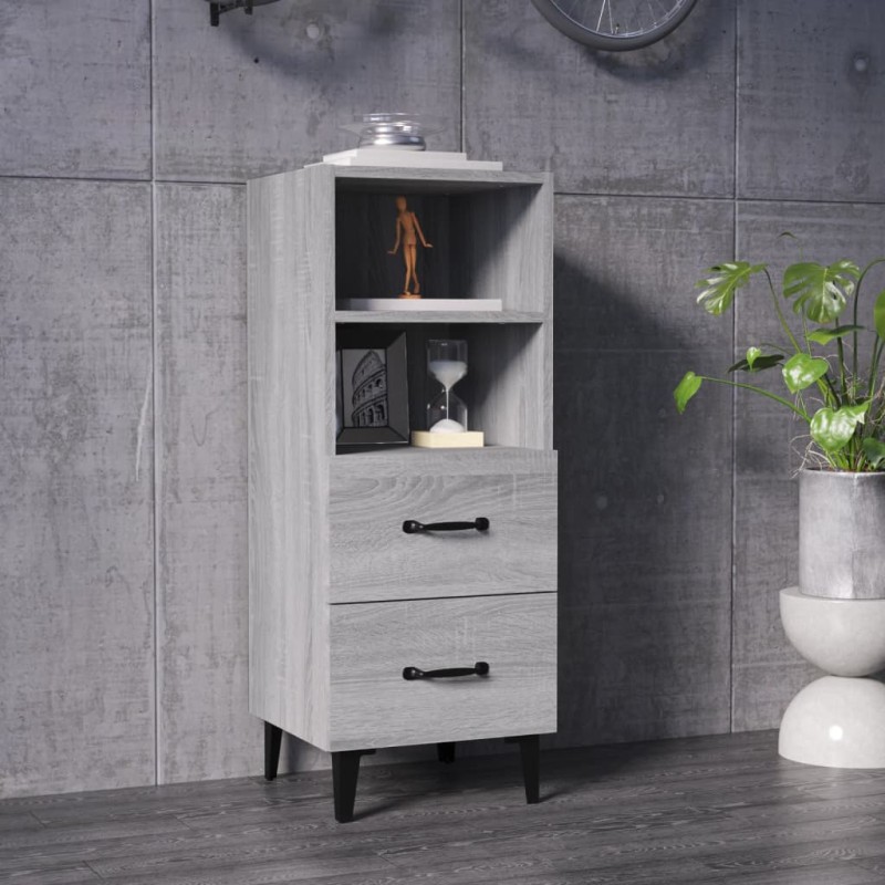 Credenza Grigio Sonoma 34,5x34x90 cm in Legno Multistrato Credenza Grigio Sonoma 34,5x34x90 cm in Legno Multistrato