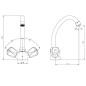 SCHÜTTE Miscelatore per Lavabo con 2 Maniglie SAVINO Cromato SCHÜTTE Miscelatore per Lavabo con 2 Maniglie SAVINO Cromato