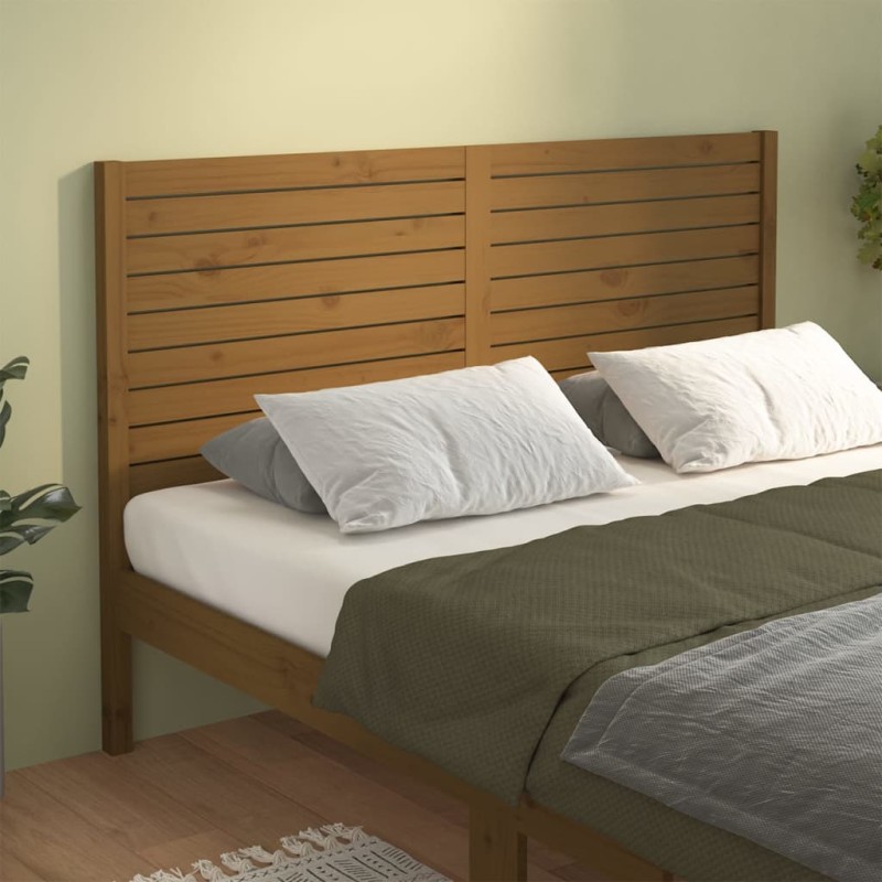 Testiera per Letto Miele 146x4x100 cm in Legno Massello di Pino