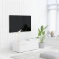 Mobile TV Bianco Lucido 80x34x30 cm in Truciolato Mobile TV Bianco Lucido 80x34x30 cm in Truciolato