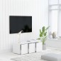 Mobile TV Bianco Lucido 80x34x30 cm in Truciolato Mobile TV Bianco Lucido 80x34x30 cm in Truciolato
