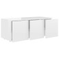 Mobile TV Bianco Lucido 80x34x30 cm in Truciolato Mobile TV Bianco Lucido 80x34x30 cm in Truciolato