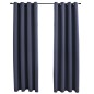 Tende Oscuranti con Anelli in Metallo 2 pz Antracite 140x175 cm Tende Oscuranti con Anelli in Metallo 2 pz Antracite 140x175 cm