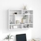 vidaXL Scaffale a Parete Bianco Lucido 75x16x55 cm in Truciolato vidaXL Scaffale a Parete Bianco Lucido 75x16x55 cm in Truciolato