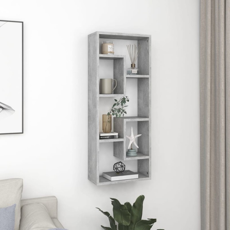 vidaXL Scaffale a Parete Grigio Cemento 36x16x90 cm in Truciolato vidaXL Scaffale a Parete Grigio Cemento 36x16x90 cm in Truciolato