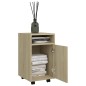 vidaXL Credenza con Ruote Rovere Sonoma 33x38x60 cm in Truciolato vidaXL Credenza con Ruote Rovere Sonoma 33x38x60 cm in Truciolato