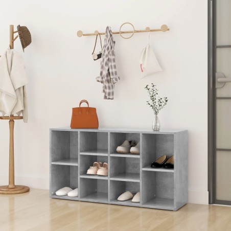 vidaXL Scarpiera con Panchina Grigio Calcestruzzo 103x30x54,5cm Truciolato