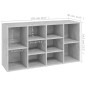 vidaXL Scarpiera con Panchina Grigio Calcestruzzo 103x30x54,5cm Truciolato