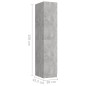vidaXL Armadietto da Farmacia Grigio Cemento 30x42,5x150cm Multistrato vidaXL Armadietto da Farmacia Grigio Cemento 30x42,5x150cm Multistrato