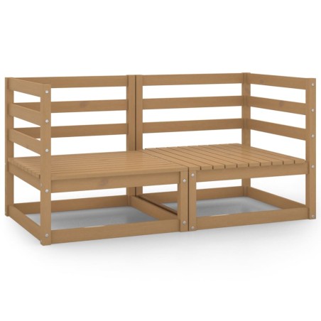 vidaXL Divani Angolari da Giardino 2pz Ambrati Legno Massello di Pino