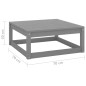 vidaXL Set Divani da Giardino 2 pz Grigio in Legno Massello di Pino