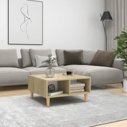 vidaXL Tavolino da Salotto Bianco e Sonoma 60x60x30 cm in Truciolato