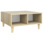 vidaXL Tavolino da Salotto Bianco e Sonoma 60x60x30 cm in Truciolato vidaXL Tavolino da Salotto Bianco e Sonoma 60x60x30 cm in Truciolato
