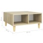 vidaXL Tavolino da Salotto Bianco e Sonoma 60x60x30 cm in Truciolato vidaXL Tavolino da Salotto Bianco e Sonoma 60x60x30 cm in Truciolato