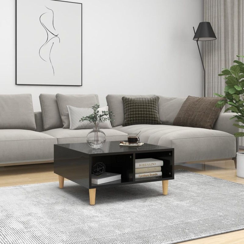 vidaXL Tavolino da Salotto Nero Lucido 60x60x30 cm in Truciolato vidaXL Tavolino da Salotto Nero Lucido 60x60x30 cm in Truciolato