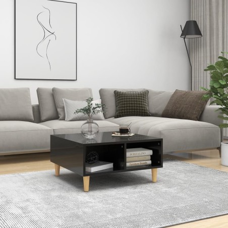vidaXL Tavolino da Salotto Nero Lucido 60x60x30 cm in Truciolato