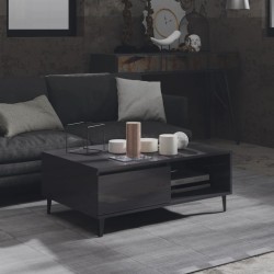vidaXL Tavolino da Caffè Grigio Lucido 90x60x35 cm in Truciolato