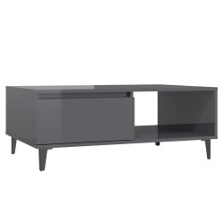 vidaXL Tavolino da Caffè Grigio Lucido 90x60x35 cm in Truciolato