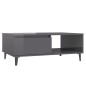 vidaXL Tavolino da Caffè Grigio Lucido 90x60x35 cm in Truciolato vidaXL Tavolino da Caffè Grigio Lucido 90x60x35 cm in Truciolato